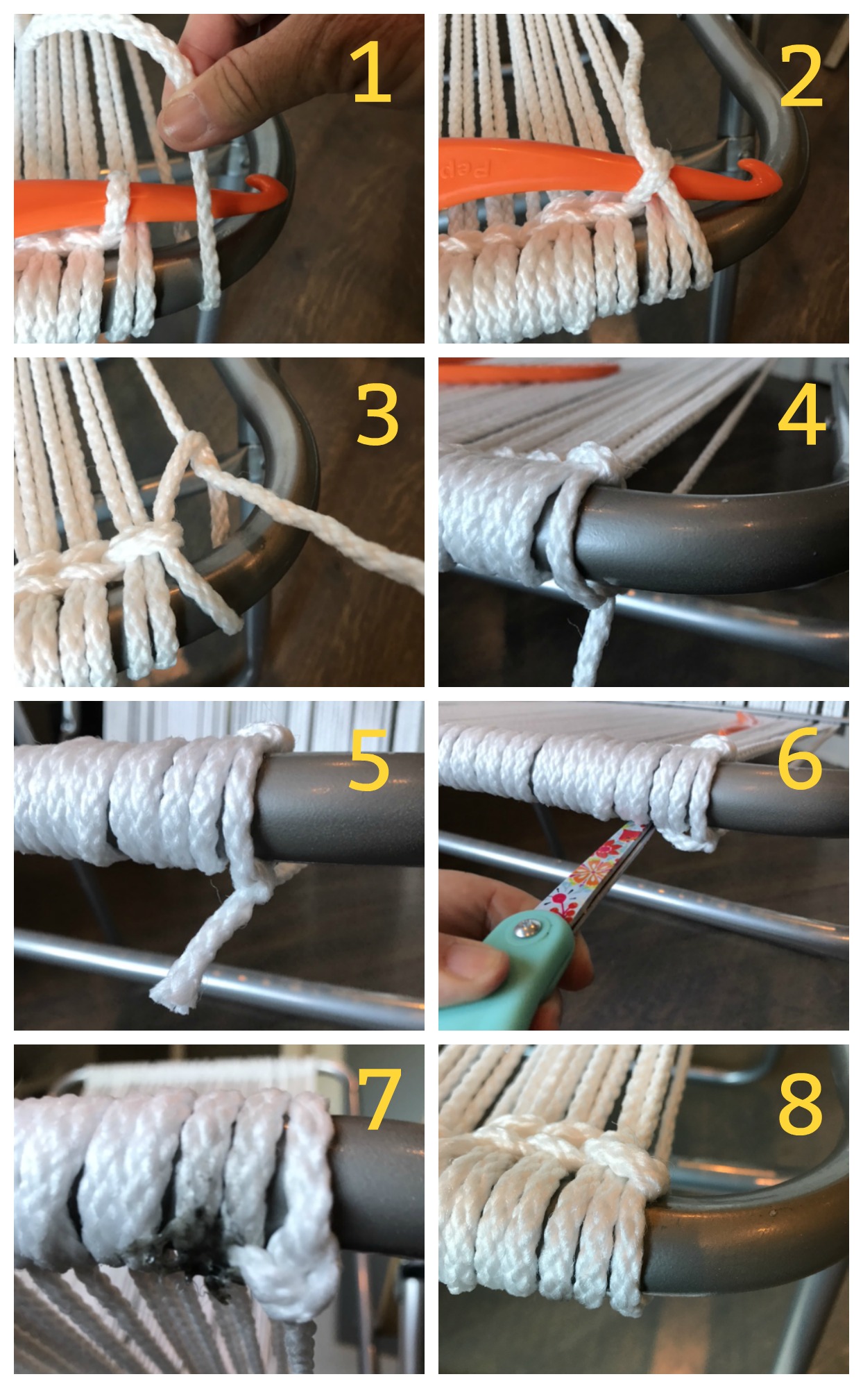 Diy macrame chair back hot sale