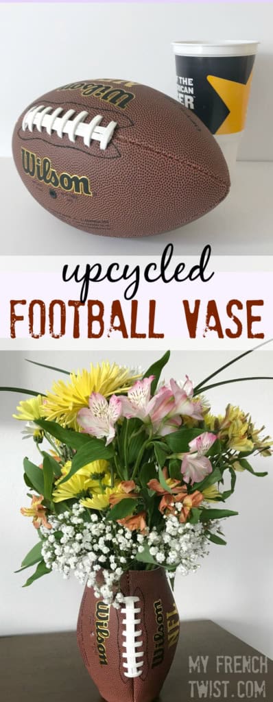 upcycled football vase