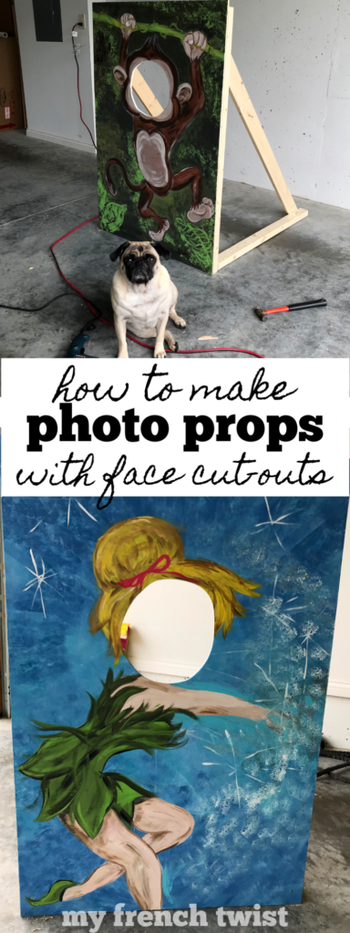 photo props with face cut-outs - My French Twist