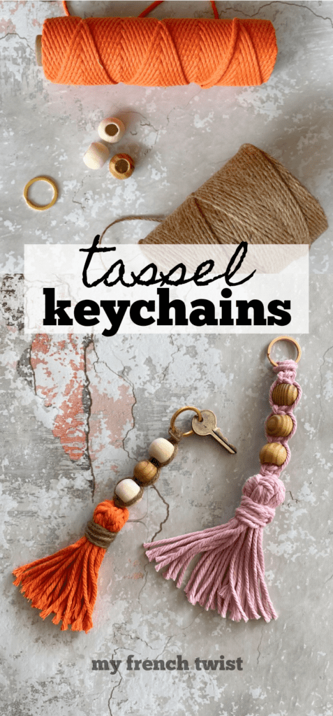 Easy Vintage Fabric Tassel Key Chain - My So Called Crafty Life
