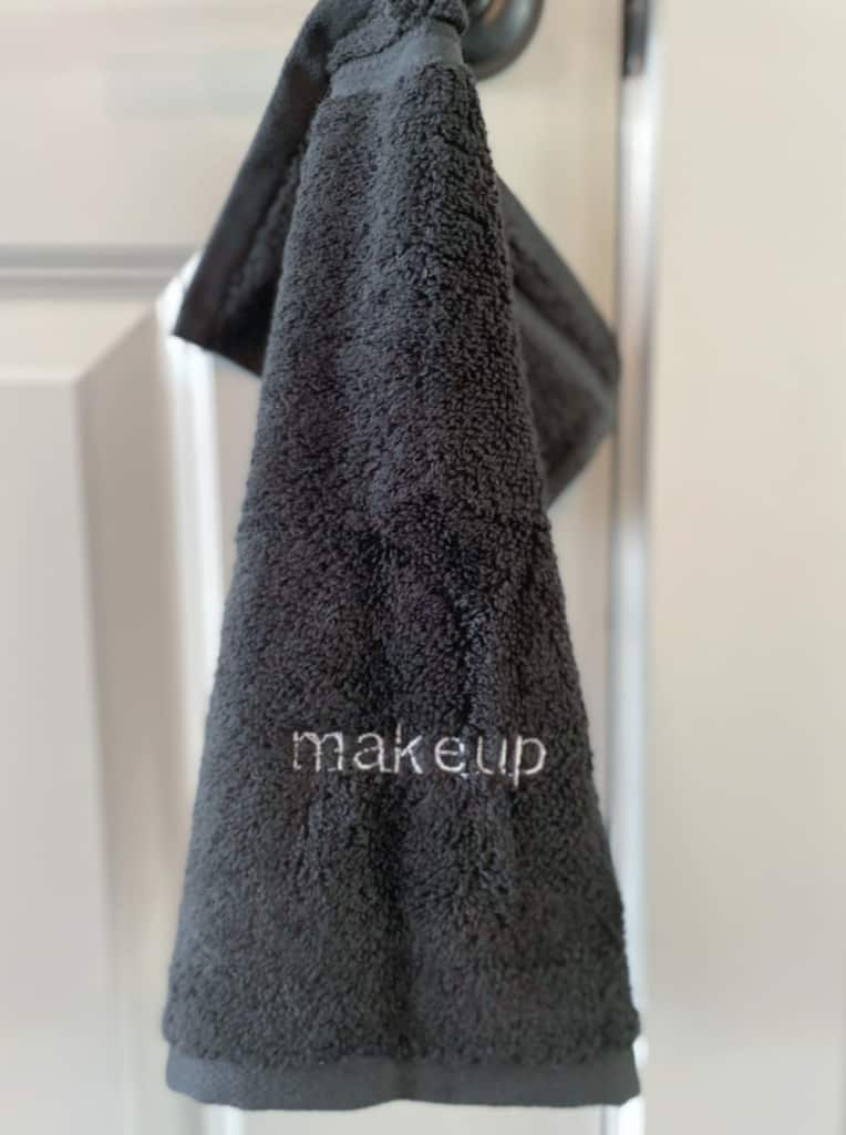 Black Washcloth with Makeup Embroidered-3 Washcloths